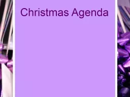 Christmas Agenda