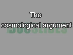The cosmological argument