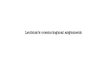 Leibniz's cosmological argument