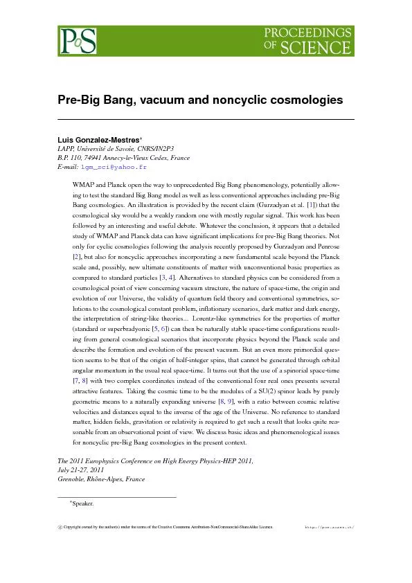 Pre big bang vacuum and noncyclic cosmologies
