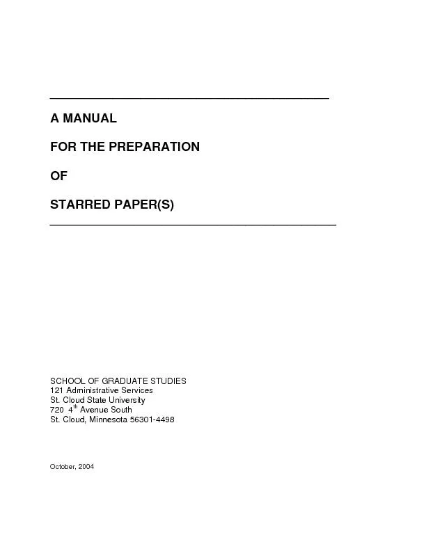 A MANUAL   FOR THE PREPARATION   STARRED PAPER