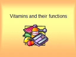 Vitamins and their functions