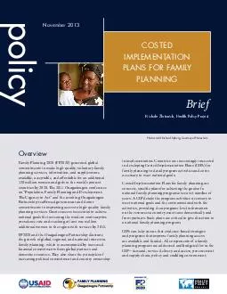 Costed implementation plans for family planning