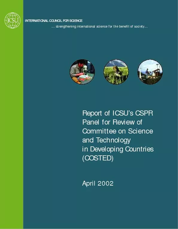 Report of ICSU's CSPR panel for review of committee on science and technology in developing