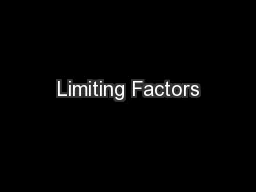 Limiting Factors