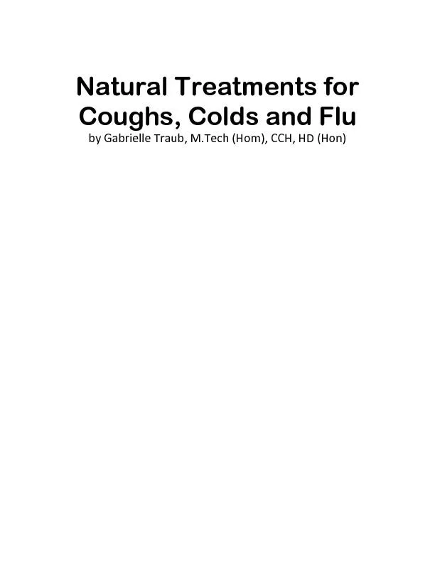 Natural Treatments for coughs colds and flu