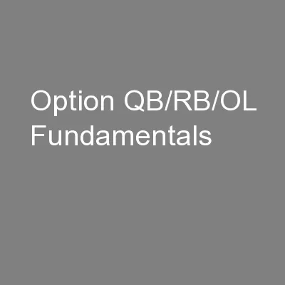 Option QB/RB/OL Fundamentals