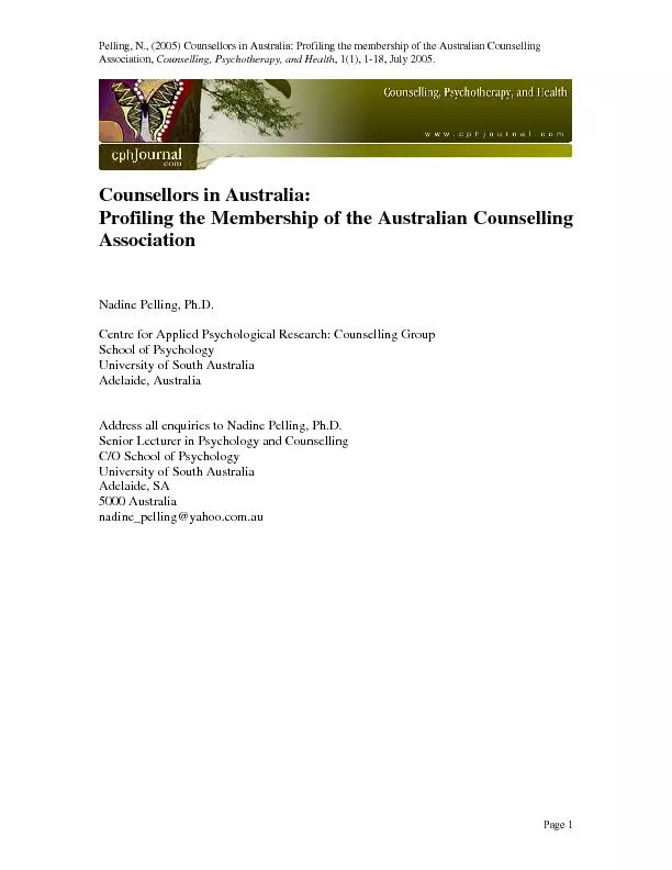 Profiling the membership of the Australian counselling association