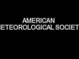 AMERICAN METEOROLOGICAL SOCIETY