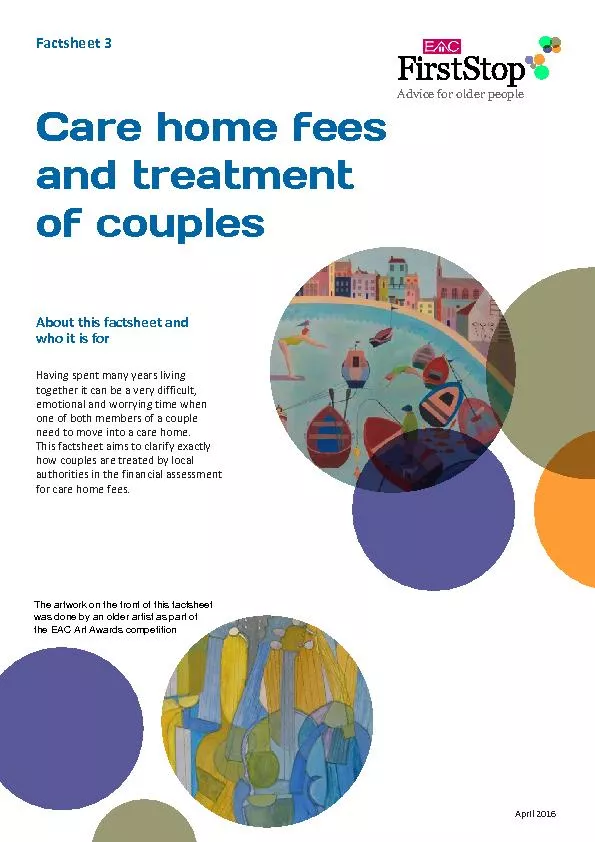 Care home fees and treatment of couples