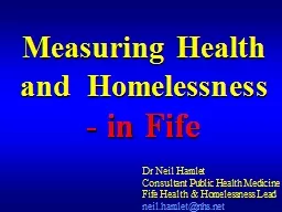 Measuring Health and  Homelessness