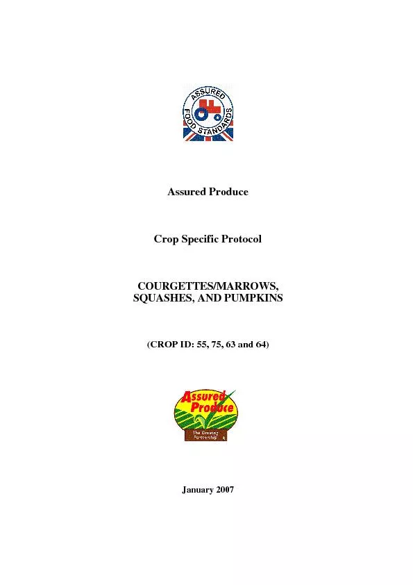 Crop specific protocol