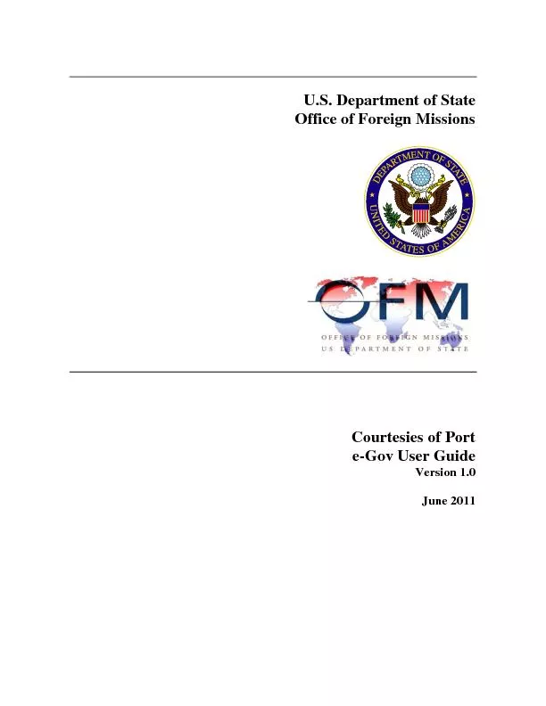 U.S. Department of State office of foreign missions