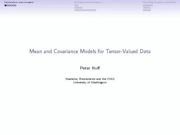 Mean and covariance models for tensor valued data