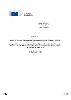 EN EN EUROPEAN COMMISSION REGULATION OF THE EUROPEAN PA RLIAMENT AND O