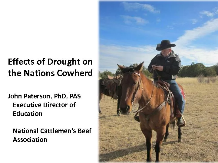 Effects of Drought on the Nations Cowherd