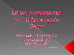 Primo programma con il linguaggio Ruby