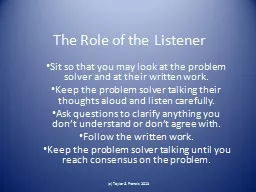 The Role of the Listener