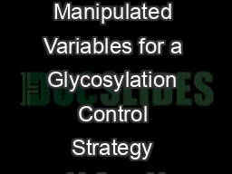 Identication of Manipulated Variables for a Glycosylation Control Strategy Melissa M