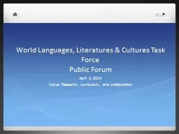 World Languages, Literatures & Cultures Task Force