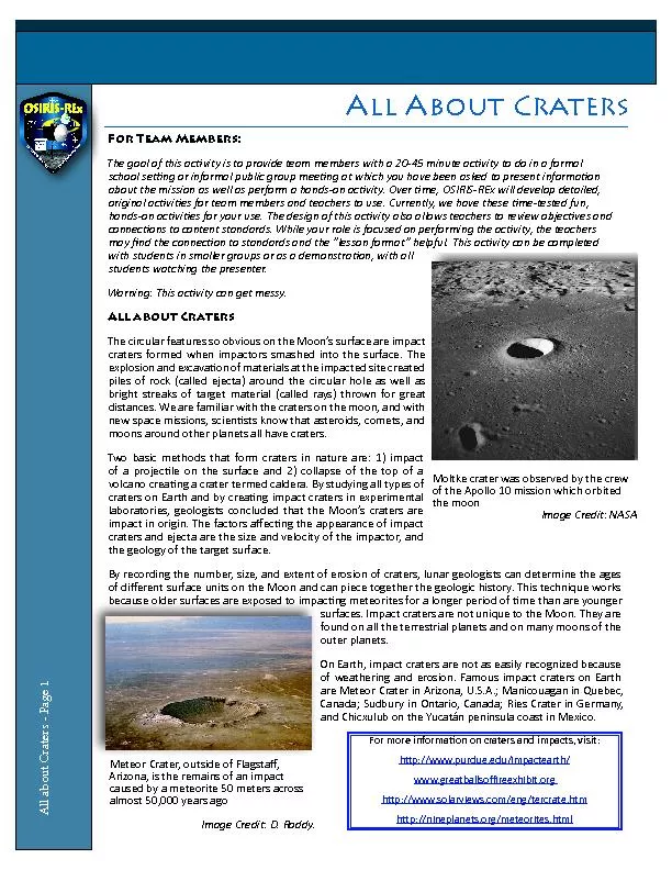 All about craters