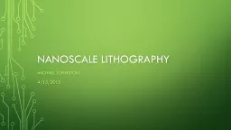 Nanoscale lithography