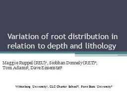 Variation of root distribution in relation to depth and