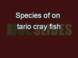 Species of on tario cray fish