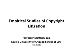 Empirical Studies of Copyright Litigation