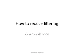 How to reduce littering