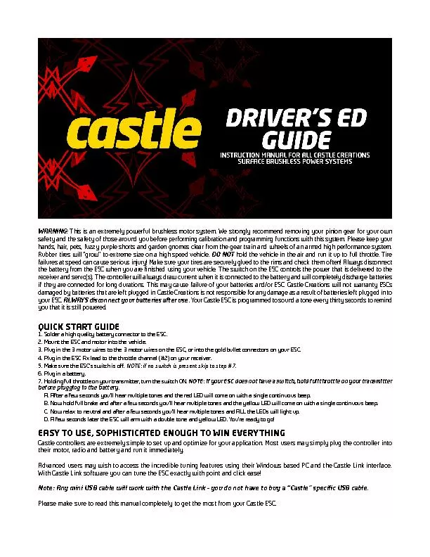 Castle drivers ed guide