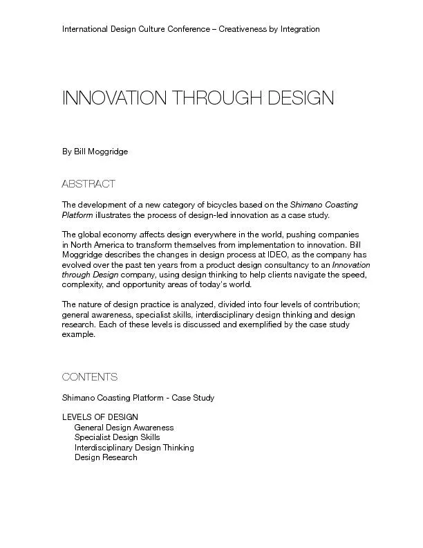 Innovation through design