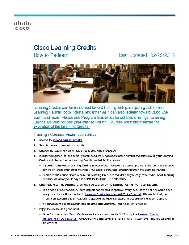 Cisco learning  credits