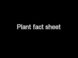 Plant fact sheet