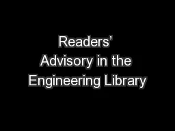 Readers’ Advisory in the Engineering Library