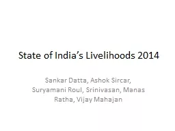 State of India’s Livelihoods 2014