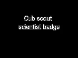 Cub scout scientist badge