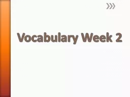 Vocabulary Week 2