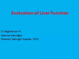 Evaluation of Liver