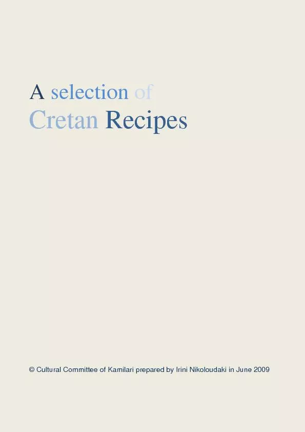 A selection cretan recipes