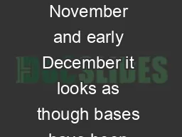 After the weak and jittery markets in November and early December it looks as though bases
