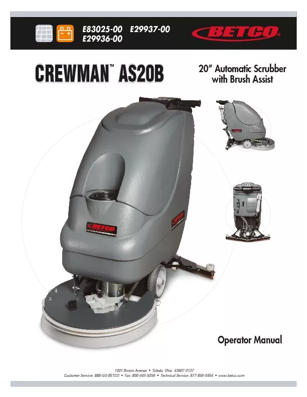 20' automatic scrubber with brush assist