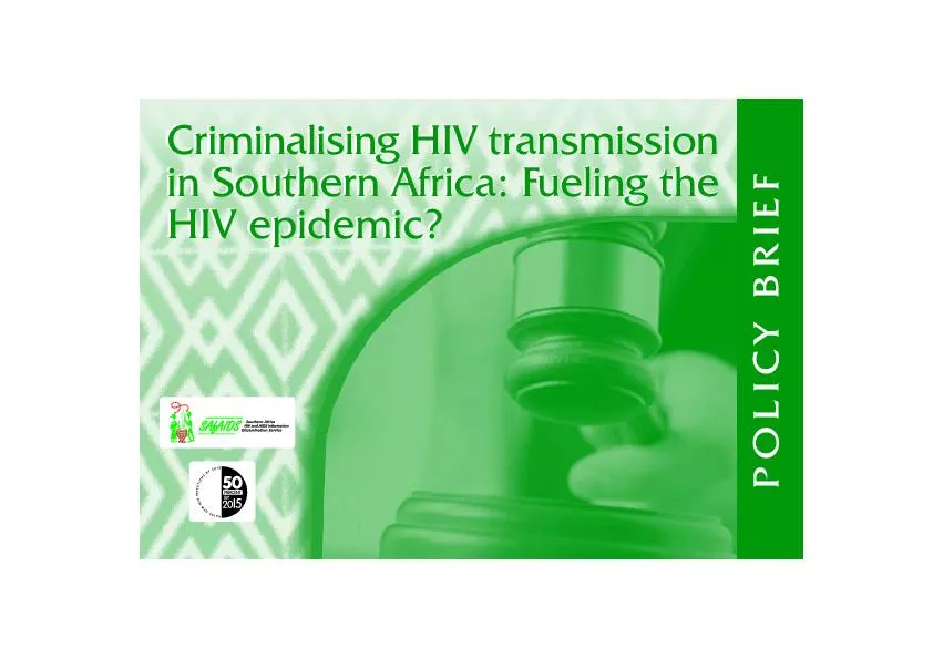 Criminalising HIV transmission on Southern  Africa