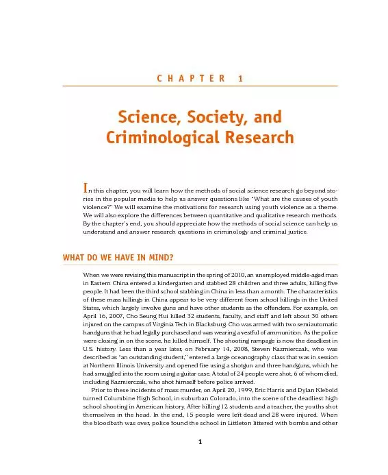 Science Society  and Criminological Research