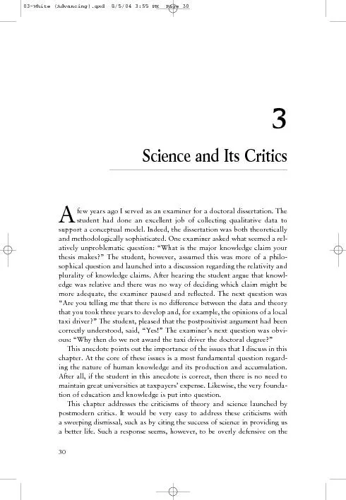 Science and ils  critics