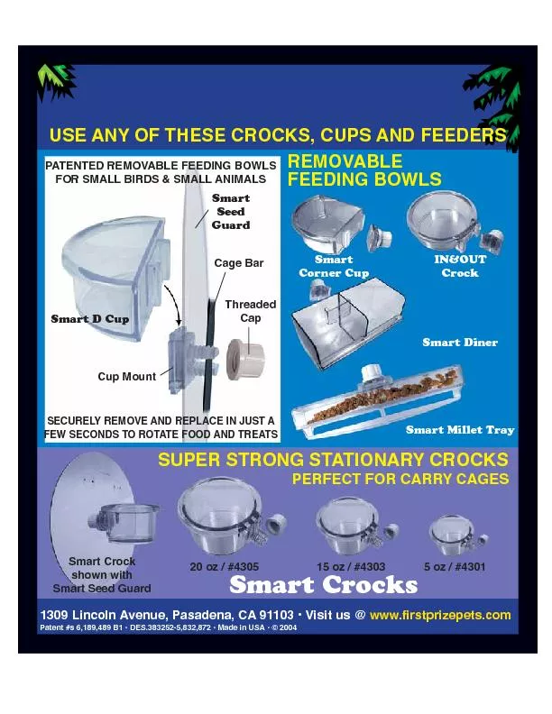 USE ANY OF THESE CROCKS, CUPS AND FEEDERS