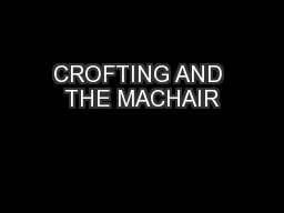 CROFTING AND THE MACHAIR