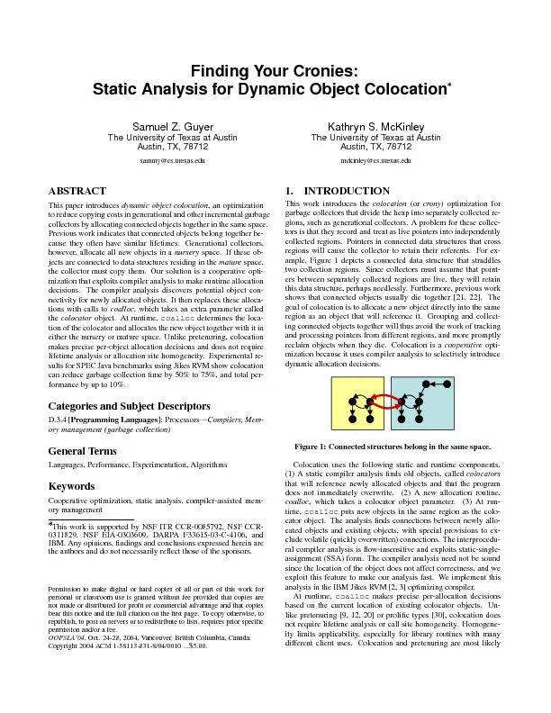 Finding Your Cronies  Static Analysis for Dynamic Object Colocation