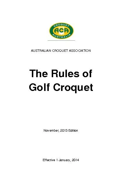 The rules of golf croquet