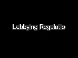 Lobbying Regulatio